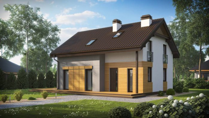 Проект дома U149 BG - 1 С мансардным этажом дома в Киеве