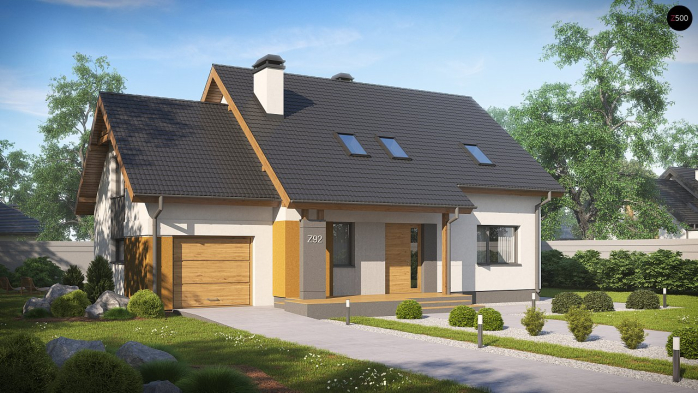 Проект дома U92 GL - 1 С мансардным этажом дома в Киеве