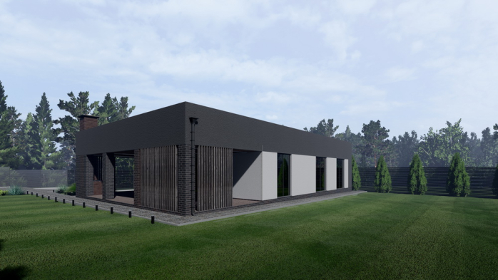 Проект дома Db 13 - 4 Одноэтажные дома в Киеве