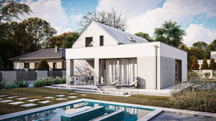 Проєкт будинку U433 - З мансардним поверхом дома у Києві