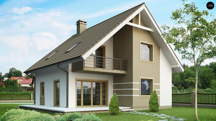 Проект дома U62 - 1 С мансардным этажом дома в Киеве