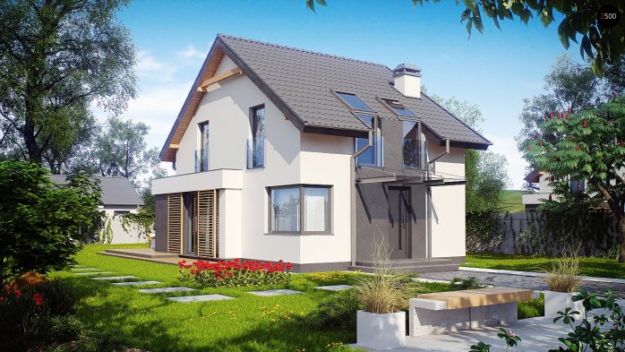 Проект дома U290 - 2 С мансардным этажом дома в Киеве