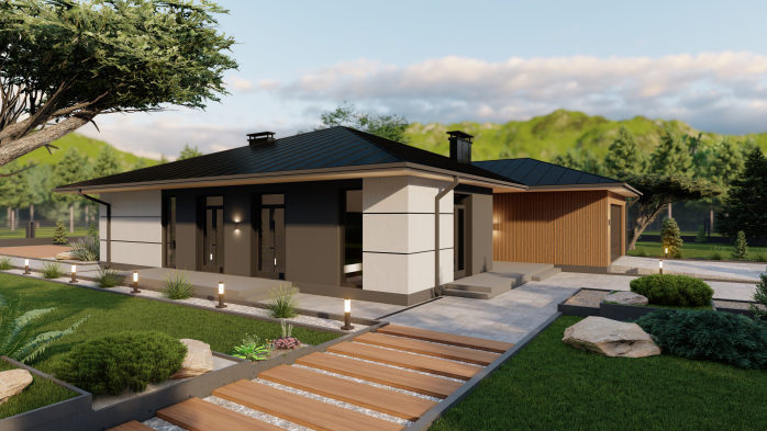 Проект дома Db 40 - 3 Одноэтажные дома в Киеве