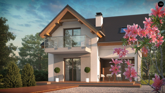 Проект дома U163 V1 - 4 С мансардным этажом дома в Киеве