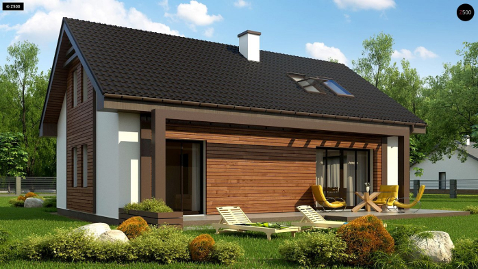 Проєкт будинку U95 A - З мансардним поверхом дома у Києві