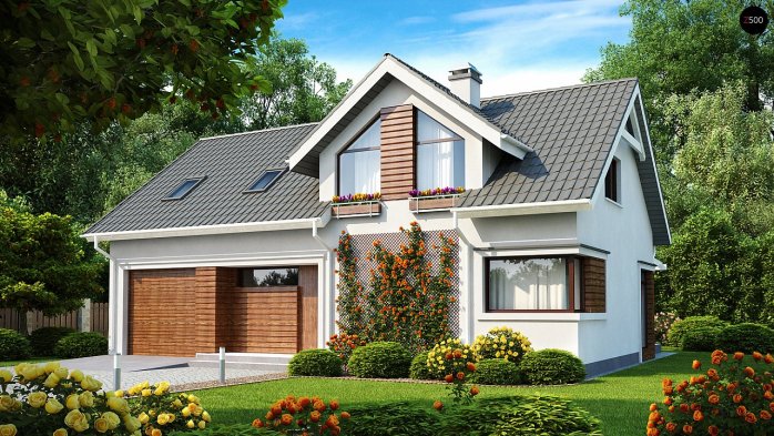 Проєкт будинку U122 - З мансардним поверхом дома у Києві