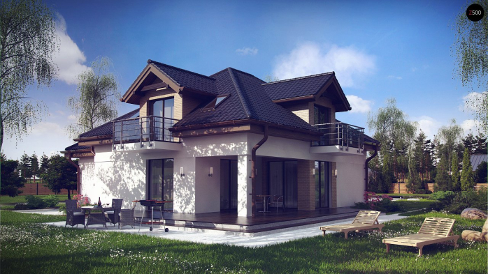 Проект дома U283 - 2 С мансардным этажом дома в Киеве