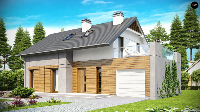 Проект дома U149 - 1 С мансардным этажом дома в Киеве