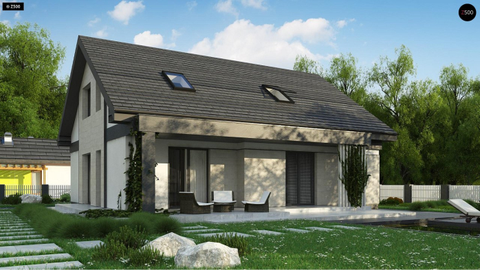 Проект дома U316 p - 2 С мансардным этажом дома в Киеве