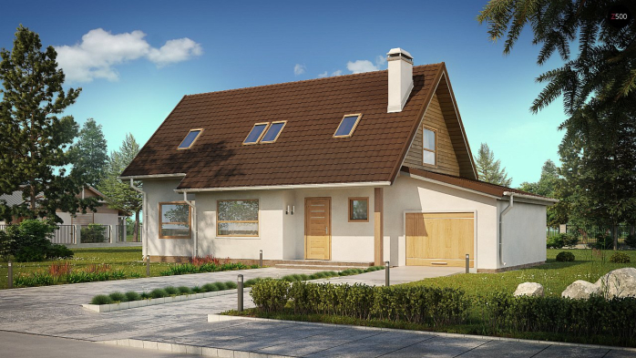 Проект дома U79 GP - 1 С мансардным этажом дома в Киеве