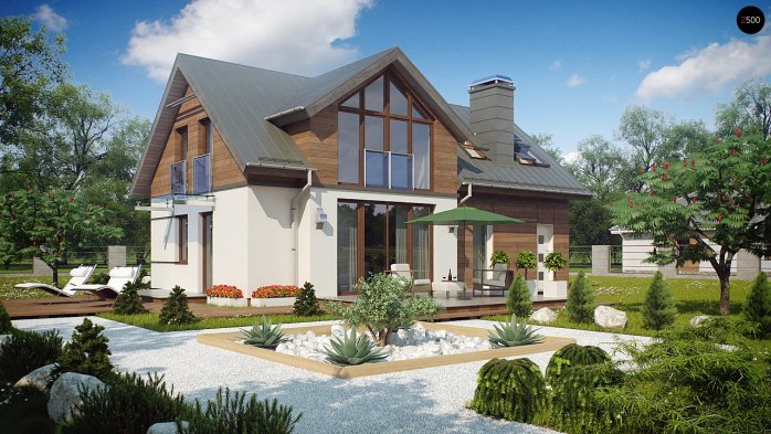 Проєкт будинку U226 - З мансардним поверхом дома у Києві