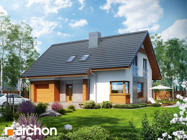 Проект дома Дом в яблонках 2 - 1 С мансардным этажом дома в Киеве