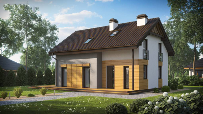 Проект дома U149 BG - 1 С мансардным этажом дома в Киеве