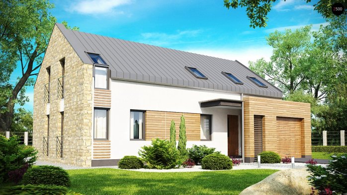 Проект дома Ux38 - 1 С мансардным этажом дома в Киеве
