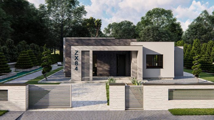 Проект дома Ux84 - 7 Одноэтажные дома в Киеве