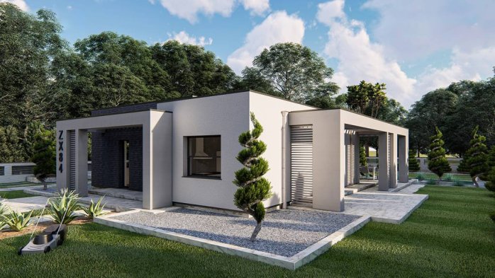 Проект дома Ux84 - 4 Одноэтажные дома в Киеве