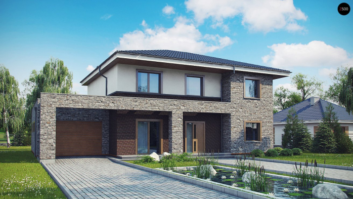 Проект дома Ux109 P - 1 Двухэтажные дома в Киеве