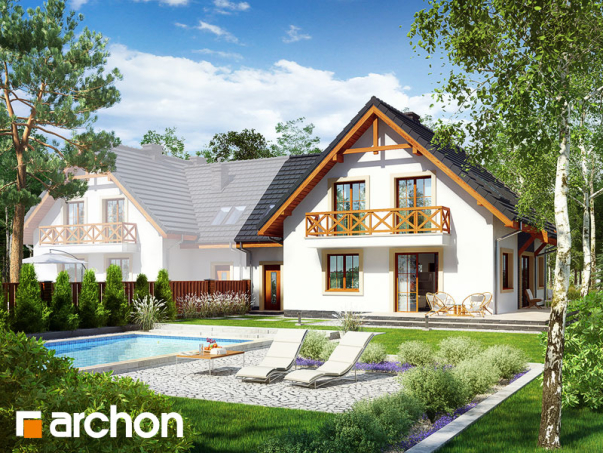 Проект дома Дом под фисташковым деревом 2(Б) вер.2 - 2 С мансардным этажом дома в Киеве