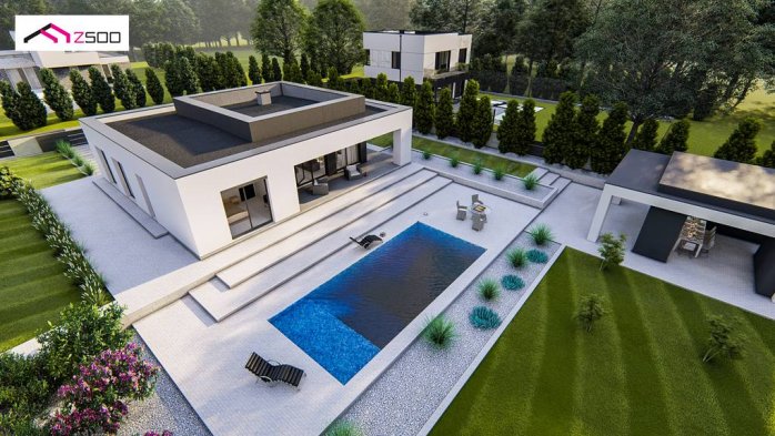 Проект дома Ux83 - 3 Одноэтажные дома в Киеве