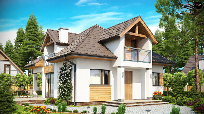 Проект дома U145 - 1 С мансардным этажом дома в Киеве