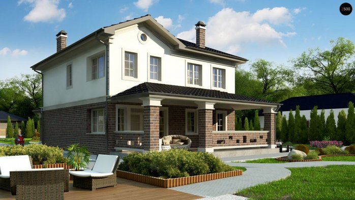 Проект дома Uu2 L bg s - 5 Двухэтажные дома в Киеве