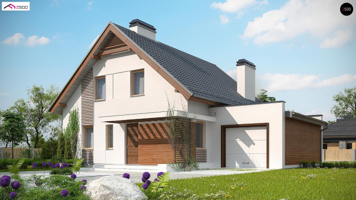 Проект дома U166 GP - 1 С мансардным этажом дома в Киеве