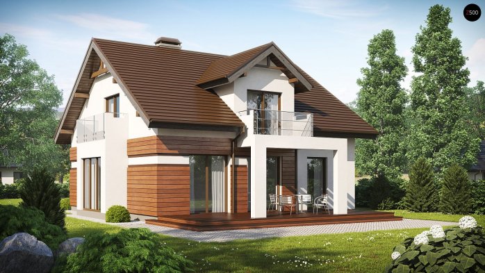 Проект дома U28 v2 - 2 С мансардным этажом дома в Киеве