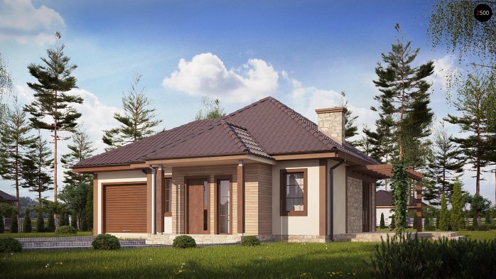 Проект дома U73 L GL - 1 Одноэтажные дома в Киеве