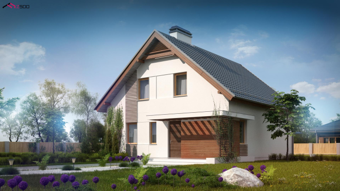 Проект дома U166 PK - 2 С мансардным этажом дома в Киеве