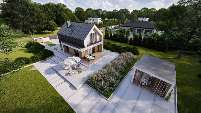 Проєкт будинку U478 PK - З мансардним поверхом дома у Києві