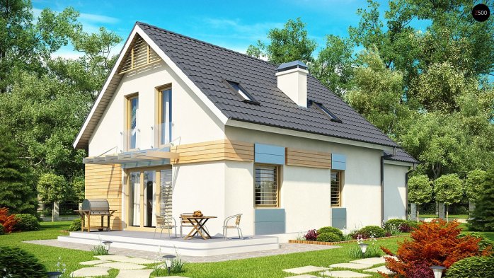 Проєкт будинку U126 - З мансардним поверхом дома у Києві