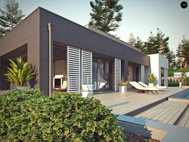 Проект дома Ux65 + - 13 Одноэтажные дома в Киеве