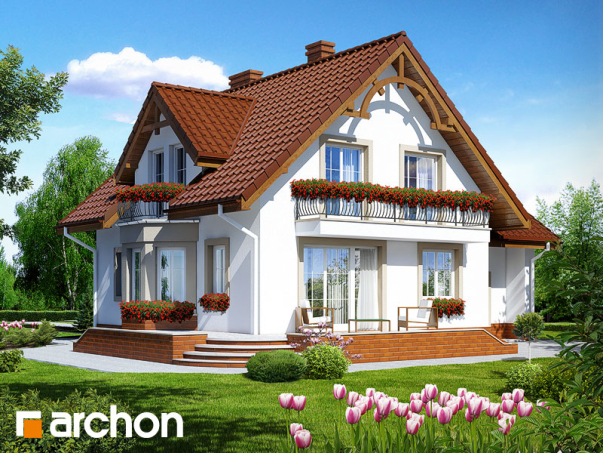 Проект дома Дом в тамарисках 2 вер.2 - 2 С мансардным этажом дома в Киеве