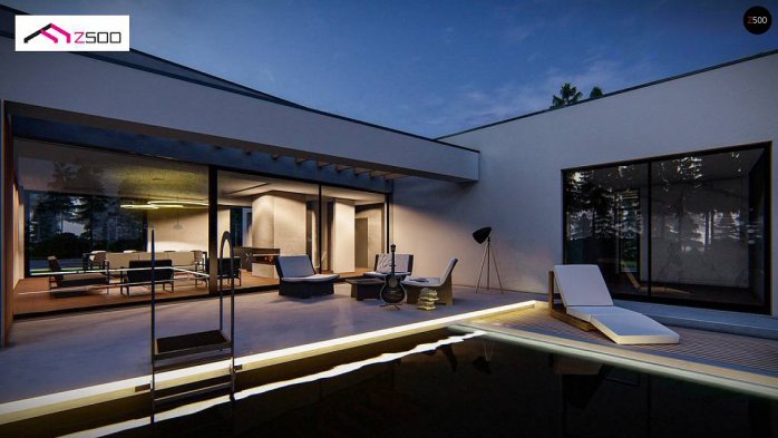 Проект дома Ux87 - 3 Одноэтажные дома в Киеве