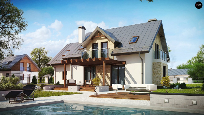 Проект дома U263 + - 2 С мансардным этажом дома в Киеве