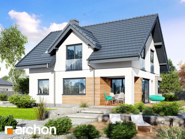 Проект дома Дом в изумрудах - 2 С мансардным этажом дома в Киеве