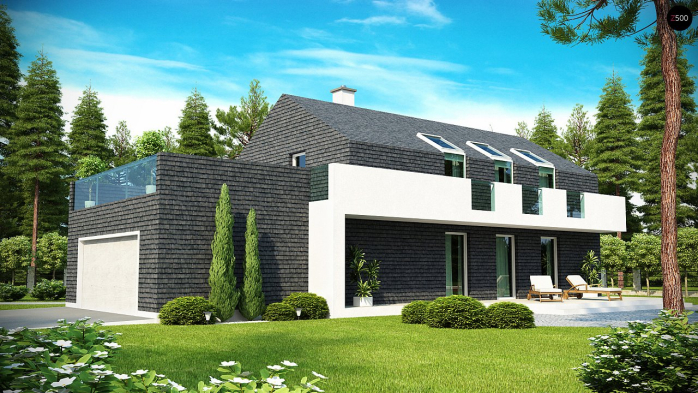 Проект дома Ux40 - 2 С мансардным этажом дома в Киеве