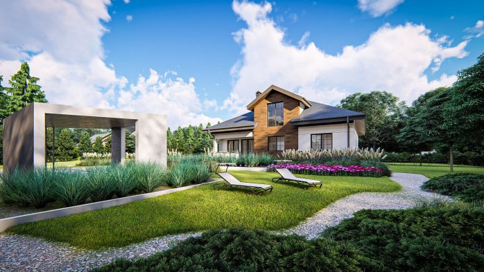 Проект дома Uu10 stu bk - 6 С мансардным этажом дома в Киеве