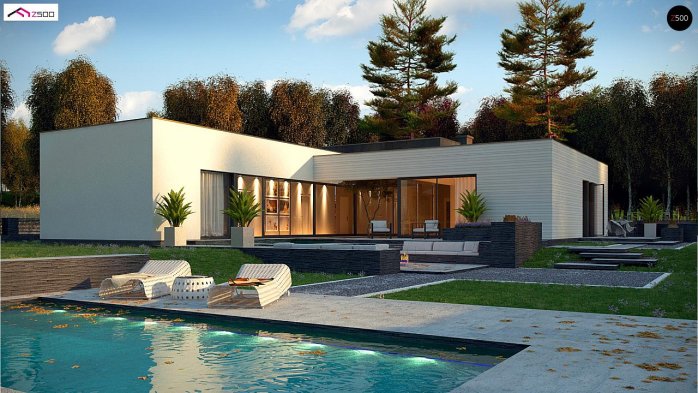 Проект дома Ux99 - 1 Одноэтажные дома в Киеве