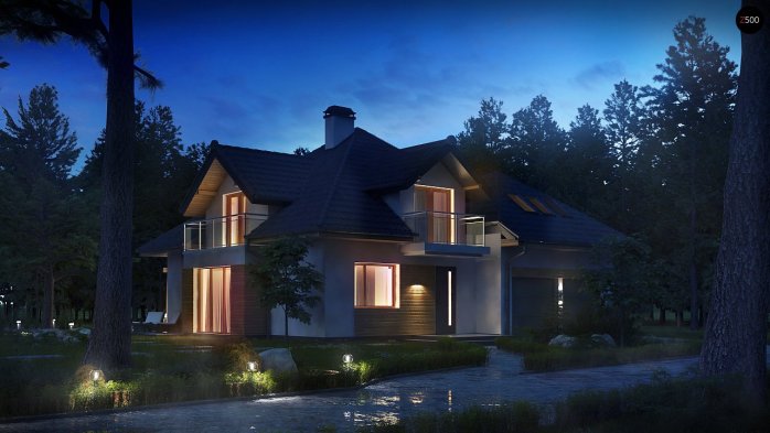 Проєкт будинку U270 A - З мансардним поверхом дома у Києві