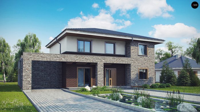 Проект дома Ux109 v2 - 1 Двухэтажные дома в Киеве