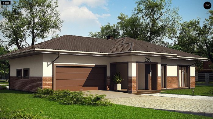 Проект дома U80 A - 5 Одноэтажные дома в Киеве