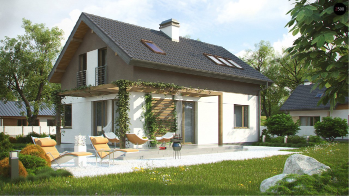 Проект дома U233 - 2 С мансардным этажом дома в Киеве