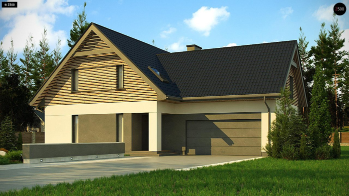 Проект дома U359 - 1 С мансардным этажом дома в Киеве