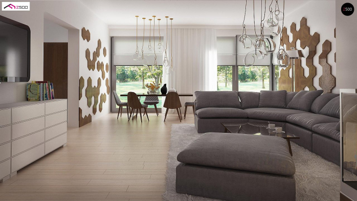 Проект дома Ux104 - 6 Одноэтажные дома в Киеве