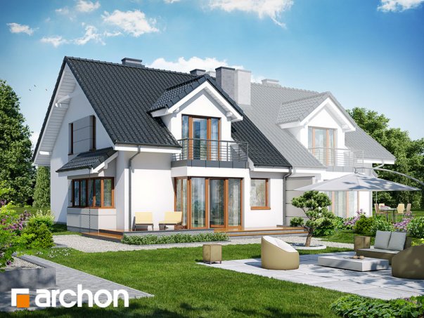 Проект дома Дом в клематисах 7 (Б) вер.3 - 2 С мансардным этажом дома в Киеве