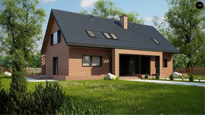 Проект дома U351 - 1 С мансардным этажом дома в Киеве