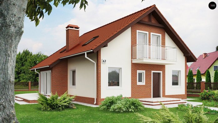 Проект дома U63 S - 1 С мансардным этажом дома в Киеве