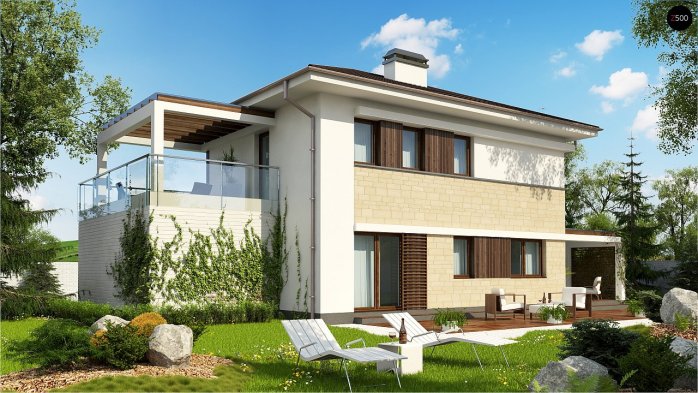 Проект дома Ux63 B - 2 Двухэтажные дома в Киеве