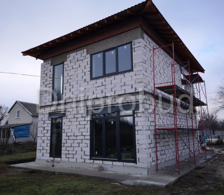 Двухэтажный коттедж в современном стиле на ж/м Левобережный 3 (Золотой Ренет)